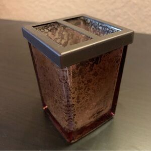 Bronze mercury glass toothbrush holder